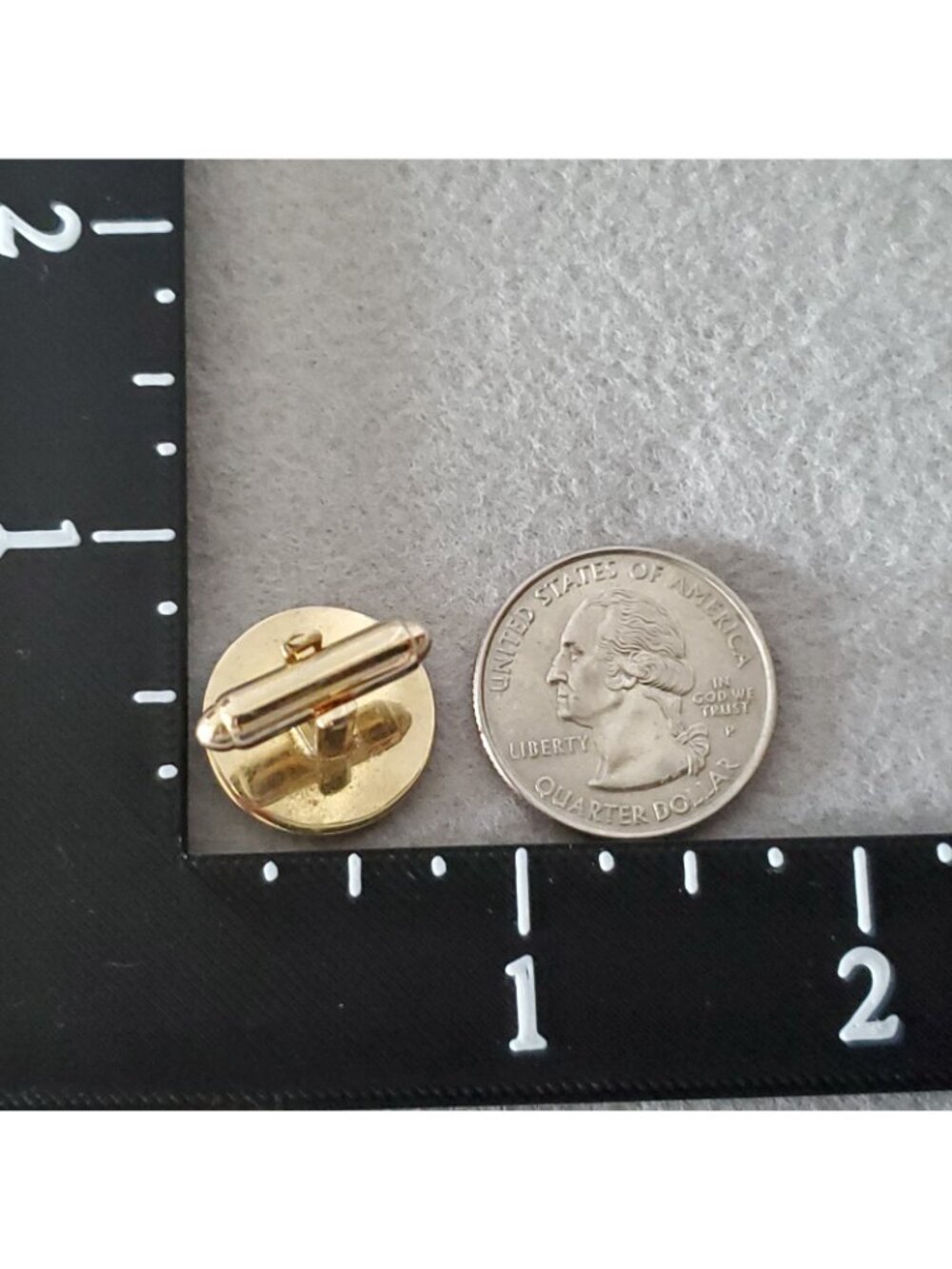 Vintage Dante Initial S Cufflinks Letter Monogram Gold Tone 3/4" - Picture 6 of 6